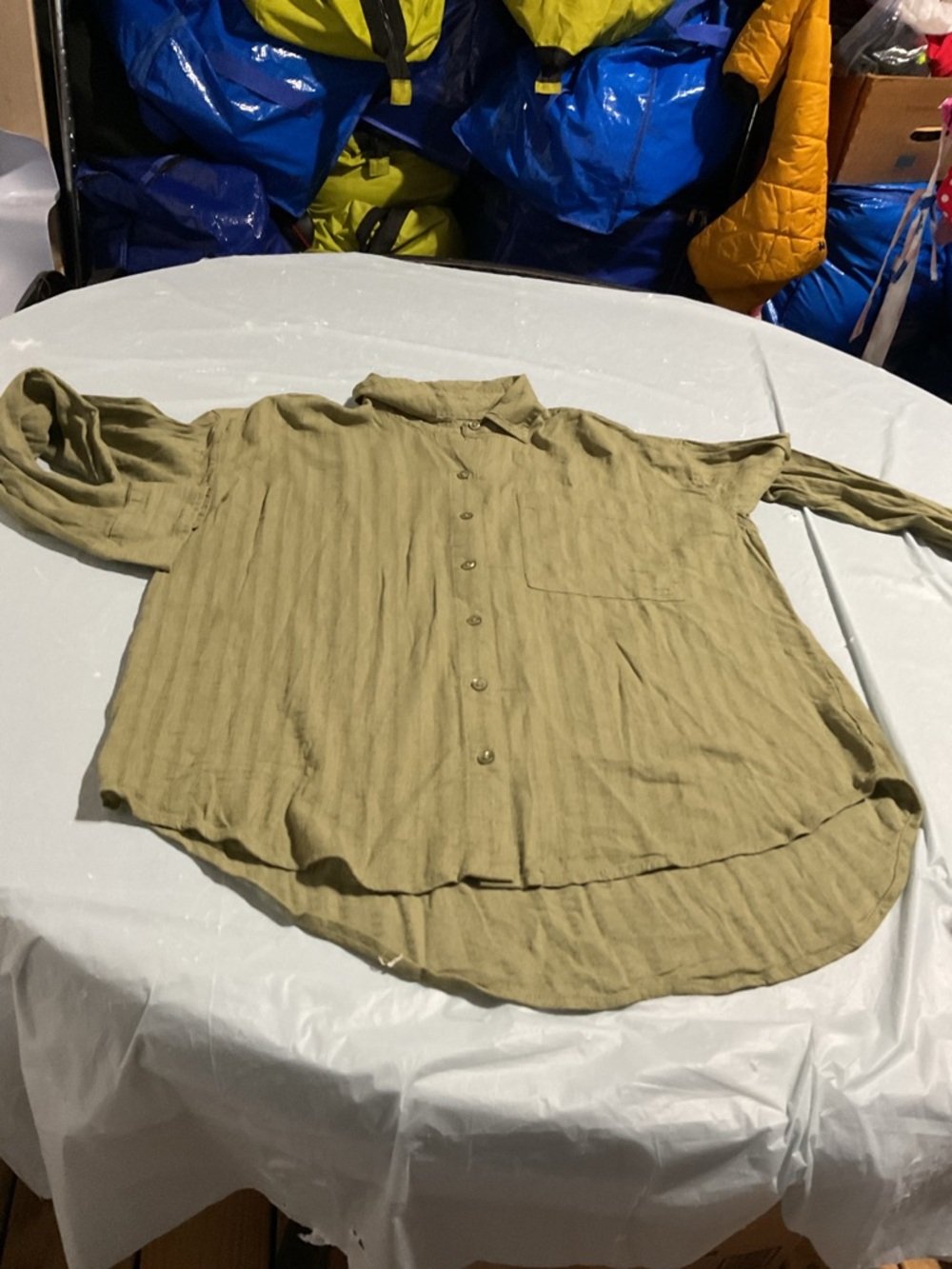 Light Olive Button-Up Shirt - Relaxed Fit 10112